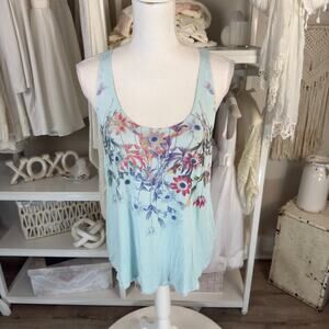 Mudd size. XL loose fitting light blue muscle tank top, summer fun  #3797